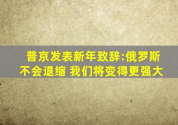 普京发表新年致辞:俄罗斯不会退缩 我们将变得更强大